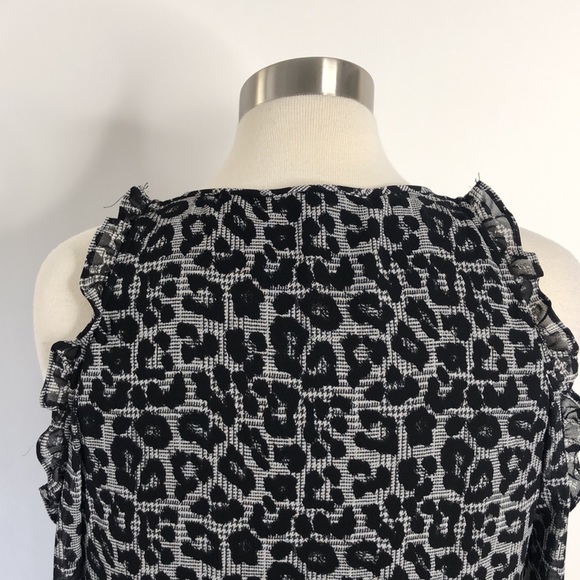 Sz S Michael Kors Leopard Print Exposed Shoulder Blouse - Picture 7 of 7